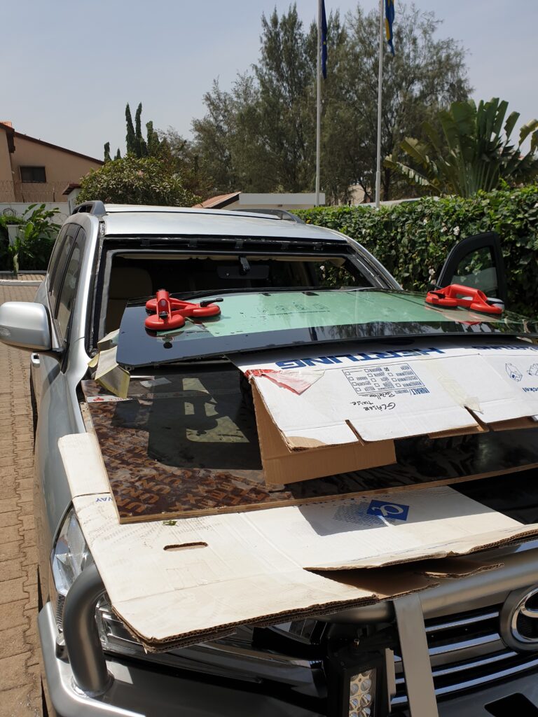 Replacing windshield in Africa